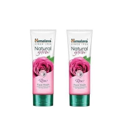 Two bottles of Himalaya Natural Glow Rose Face Wash