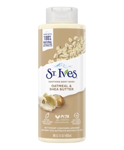 St. Ives oatmeal and shea butter body wash bottle
